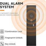 Greenvelly 6-8 Gun Safe for Rifles and Pistols, Rifle Safe with Keyboard Lock, Gun Cabinet for Rifles and Shotguns, Quick Access Fireproof Gun Safe with Pocket and Gun Rack for Home, Black Greenvelly