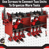 Stalwart Power Tool Organizer Wall Mount with Charging Station - 4 Drill Holder with 8 Outlet Power Strip - Garage Organizer Tool Storage Rack Stalwart