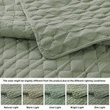 WDCOZY Sage Green Quilt King Size Bedding Sets with Pillow Shams, Lightweight Soft Bedspread Coverlet, Quilted Blanket Thin Comforter Bed Cover, All Season Spring Summer, 3 Pieces, 104x90 inches WDCOZY