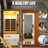 RAYPUR Far Infrared Wooden Sauna Room for Relaxation, Recovery, and Wellness Personal Home Spa Equipped with Bluetooth Music Player,Fit for Men and Women RAYPUR
