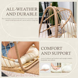 Yechen Hanging Egg Chair with Stand and Footrest for Indoor Outdoor, Foldable Wicker Rattan Patio Egg Swing Chairs Hammock Egg Chair with UV Resistant Cushion for Bedroom Porch, 350 Lbs Capacity
