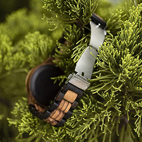 BOBO BIRD Men's Zebra Wood Watch Analog Quartz Lightweight Handmade Wooden Sports Casual Watches BOBO BIRD