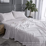 Simple&Opulence Belgian Linen Sheet Set Solid Color - 3 Pieces (1 Flat Sheet, 1 Fitted Sheet & 1 Pillowcase) Natural Flax Cotton Blend Soft Breathable Farmhouse Bedding - Twin Size, White Simple&Opulence