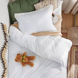 Bedsure Duvet Cover Twin/Twin XL Size - 2 Pieces Prewashed Cotton-Like Polyester Extra Soft Bedding Set, Includes 1 Twin Duvet Cover 68''x90'' with Zipper Closure & 1 Pillow Sham, White, No Comforter Bedsure