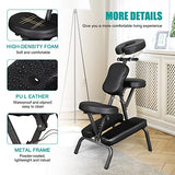 Nova Microdermabrasion Portable Massage Chair Foldable Tattoo Therapy Chair 4 Inches Thickness Sponge Face Cradle Spa Salon Massage Chair (Black) Nova Microdermabrasion