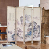 Svimi Oriental Style 4 Panel Room Divider and Folding Screen Room Divider,Freestanding Partition Screen,67″H x 64″W (Landscape, Bamboo Curtain) Svimi
