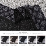 WONGS BEDDING Boho Quilt Set King, Bohemian Black Striped Patchwork Bedspread Coverlet Set with 2 Pillowcases,Lightweight Microfiber Floral Bedding Set 104"×90" WONGS BEDDING