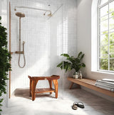 EcoDecors, 24 inch, Natural Wood, Teak Shower Bench, Shower Stool Wood, Wood Shower Chair, LiftAide Arms, Bathroom Bench Seat, Shower Bench Waterproof EcoDecors