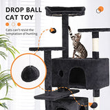 BestPet 54in Cat Tree Tower for Indoor Cats,Multi-Level Furniture Activity Center with Scratching Posts Stand House Condo Funny Toys Kittens Pet Play House,Dark Gray BestPet