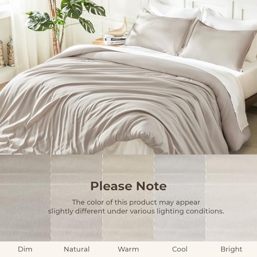 Litanika Deep Linen Grey Comforter Set Twin/Twin XL Size, 2 Pieces Lightweight Solid Bedding Comforter Set, All Season Fluffy Bed Set (66x90In Comforter & 1 Pillowcase) Litanika