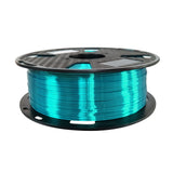 Silk PLA Shiny Cyan Blue PLA Filament 1.75 mm 3D Printer Filament 1KG 2.2LBS Spool Silky Shiny Metallic Cyan Metal Gold Silver Copper Turquoise Blue PLA 3D Printing Material CC3D Silk Enamel Blue PLA CC3D