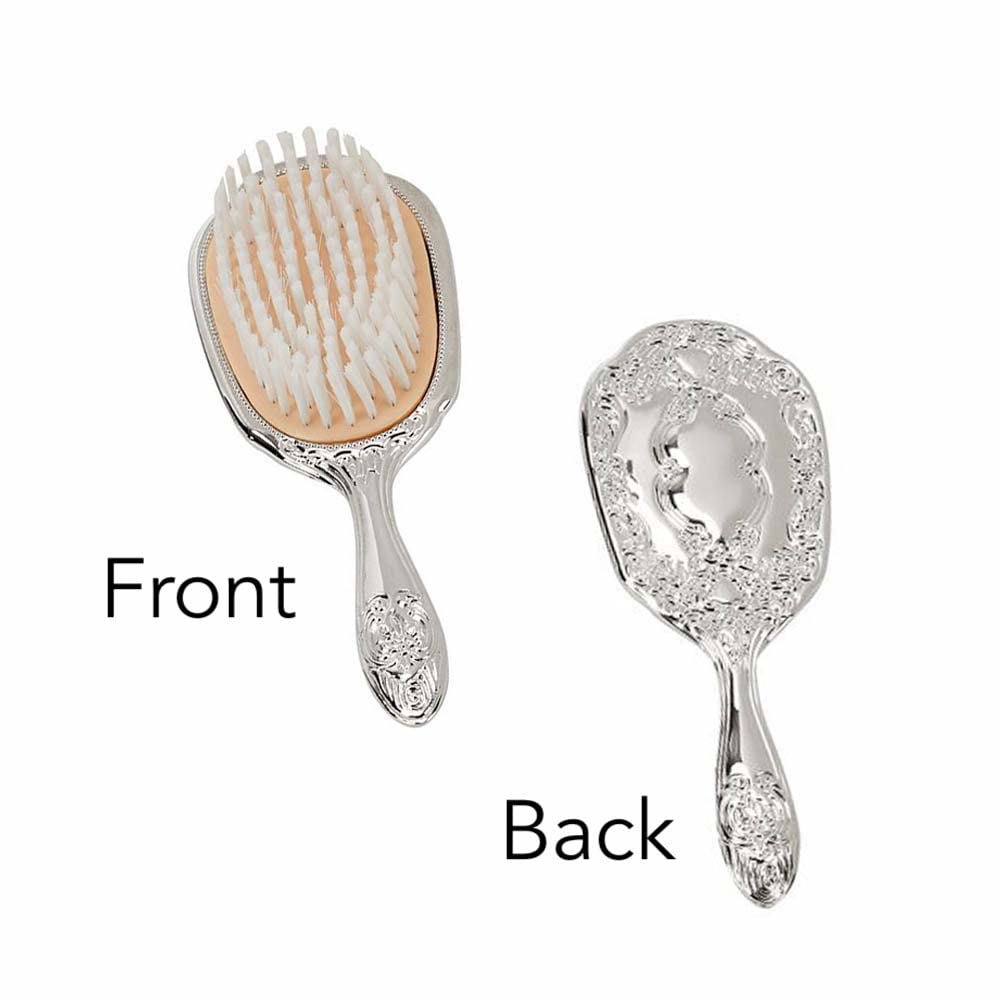 Creative Gifts International Nickel Plated Brass, Non-Tarnished 3-Piece Vanity Set, Brush, Comb, Mirror Set with Embossed Ornate Vintage Designs, Gift Box Included Creative Gifts International