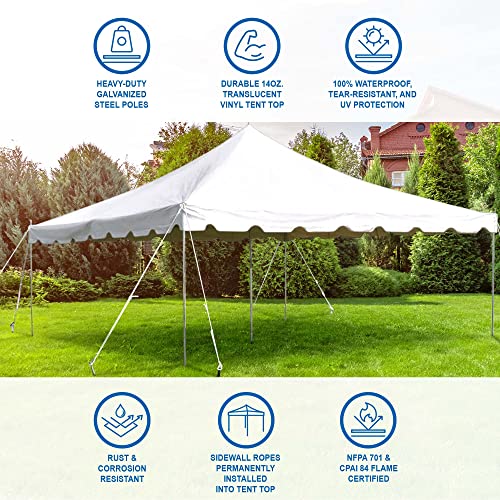 Party Tents Direct 15'x15' Weekender Standard Canopy Pole Tent - Easy Up Canopy Tent with 50 Person Capacity - Outdoor Canopies for Parties, Weddings, & Events (White) Party Tents Direct
