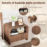 Floating Nightstand Set of 2, Small Night Stand with Drawer and Open Storage Shelf, Modern Wall Mounted Bedside Table, Farmhouse Wooden Nightstands for Bedroom, Living Room Jimmhome