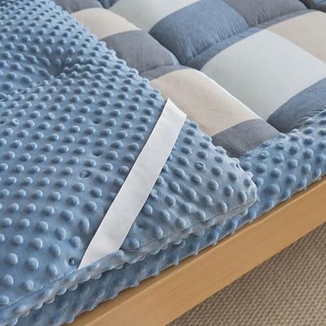 GRIPITHPY Japanese Futon Mattress, 100% Cotton & High Support Foam, Foldable Portable Floor Lounger Bed, Roll Up Tatami Sleeping Pad for Guest, Camping, Travel, Couch(180x200cm, S) GRIPITHPY