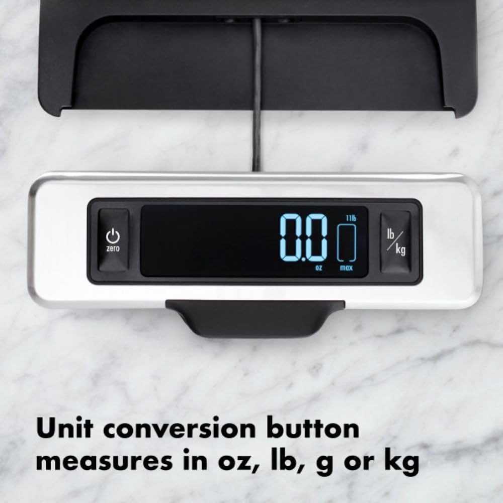 OXO Good Grips 11-Pound Stainless Steel Food Scale with Pull-Out Display OXO