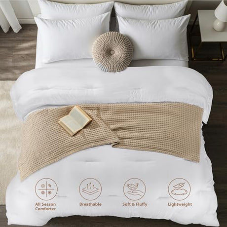 Utopia Bedding Comforters Twin Size, All Season Duvet Insert, Down Alternative Twin Comforter with Corner Tabs, Machine Washable Bed Comforter 64 x 88 Inches (White) Utopia Bedding