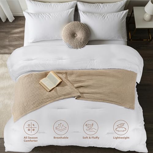 Utopia Bedding Comforters King Size, All Season Duvet Insert, Down Alternative King Comforter with Corner Tabs, Machine Washable Bed Comforter 90 x 102 Inches (White) Utopia Bedding