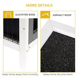 PawHut 54" 2-Story Large Rabbit Hutch Bunny Cage Wooden Pet House Small Animal Habitat with Lockable Doors, No Leak Tray and Waterproof Roof for Outdoor/Indoor Dark Grey PawHut