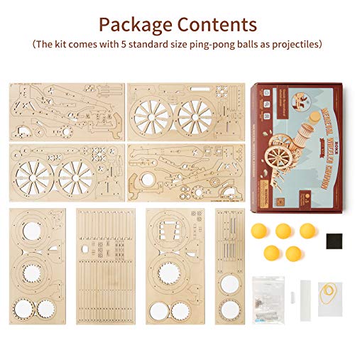 ROKR 3D Wooden Puzzles Model Building Kits Cannon Toys - DIY Wooden Catapult Toys for Kids STEM Educational Projects for Boys/Girls/Adults ROKR