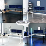 VIVO Medium Electric Single Motor Height Adjustable 3-Leg Corner Desk Standing Frame, Holds up to 225 lbs, Sit Stand L-Shaped Motorized Legs Only, Black, DESK-E355B VIVO