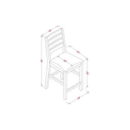 East West Furniture CAFE5-OAK-C Capri 5 Piece Counter Height Pub Set Includes a Square Table and 4 Linen Fabric Dining Room Chairs, 42x42 Inch, Oak - WoodArtSupply