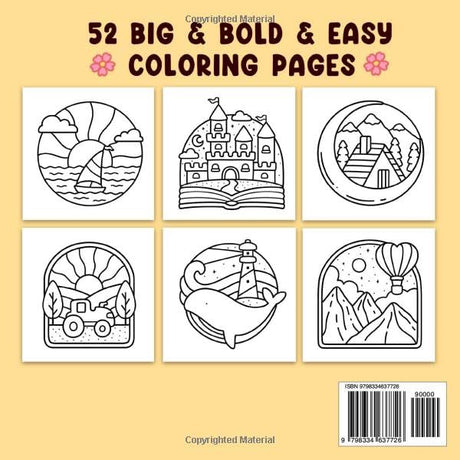 Simple Art: Coloring Book for Adults and Teens, Bold and Easy Designs for Relaxation with Minimalist Features (Bold & Easy Coloring) Lindesa
