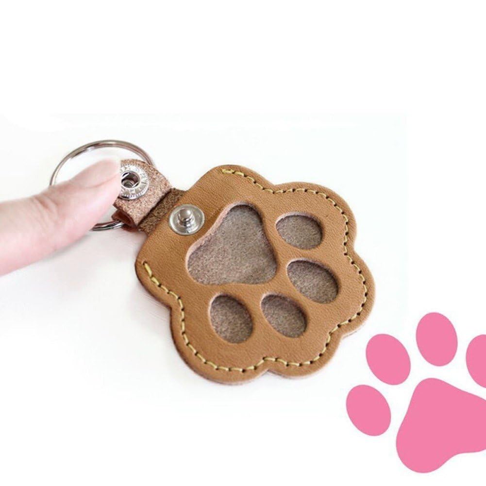hzzsbu 3 Pcs Pet Hair Storage Keychain, Cat Paw Shaped Keychain, Pet Memorial Gift Keyring, Handmade Key Holder for Collecting Cat and Dog Hair hzzsbu