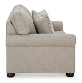Signature Design by Ashley Gaelon Transitional Sofa with Nailheads and 2 Accent Pillows, Beige Signature Design by Ashley