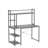 Nost & Host Rustic Grey Computer Desk with Hutch and Adjustable Shelves for Home Office and Gaming Nost & Host