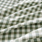 LifeTB Green Gingham Fitted Sheet King 1 Piece Plaid Bedding Sheet Soft 100% Washed Cotton Grid Single Bottom Sheet Green Gingham Bed Sheet Cotton Mattress Cover 15" Deep Pocket Farmhouse Grid Sheet LifeTB