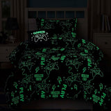 Wink Deer Twin Comforter Set for Boys-3 Pieces Gamer Glow in the Dark Twin Bedding Sets for Kids,1 Comforter,1 Sham and 1 Decor Pillow Wink Deer