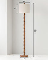 BOBOMOMO 62" Rustic Floor Lamp for Living Room, Retro Farmhouse Floor Lamp Rotary Switch, Resin Standing Lamp for Living Room, Corner, Dining Room, Bedroom, House BOBOMOMO