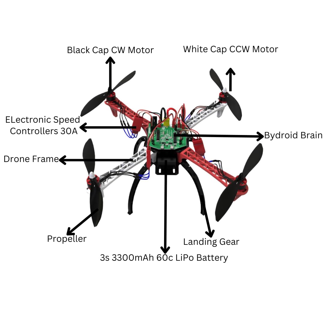 Bydroid Educational DIY STEM Drone Kit, 80+ Parts, Learn Robotics, Coding & Mechanical Design| Build your drone at home with easy assembly and Interactive Block Coding Bydroid