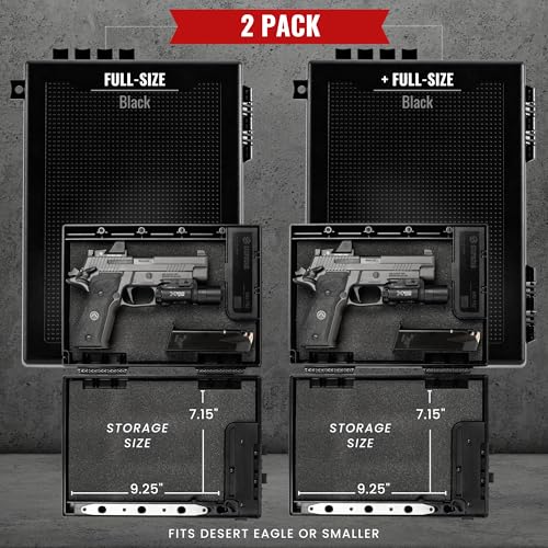 STOPBOX Gun Safe Alternative - Tactical Handgun Storage, Instant Access Portable Gun Case, TSA Compliant Gun Lock Box for Quick Handgun Access | Black - 2PK (Full-Size Only) StopBox USA