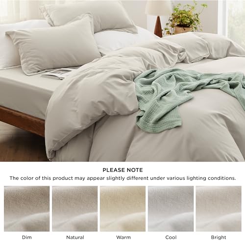 Bedsure Duvet Cover King Size with Fitted Sheet - 4 Pieces Prewashed Polyester Extra Soft Bedding Set, Includes 1 Duvet Cover 104''x90'' with Zipper Closure, 2 Pillow Shams, 1 Fitted Sheet, Linen Bedsure