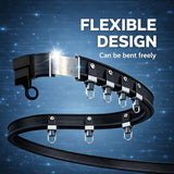 Jilron Room Divider Curtain Ceiling Curtain Track Set for Blackout and Privacy (Black Curtain + Black Track) 106" W x 84" L -1 Piece Jilron