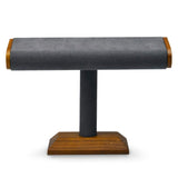 Oirlv Solid Wood T-Bar Watch Display Stand Jewelry Organizer Holder for Watch Bracelet Countertop Table Top Jewelry Tower(Grey) Oirlv