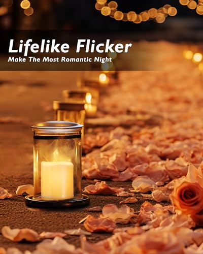 Homemory 24Pack Flickering Flameless Votive Candles, 200+Hour Electric Fake Candles, Battery Operated LED Tealight for Wedding, Outdoor, Table, Festival (Warm White,Battery Included) Homemory
