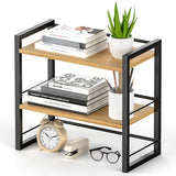 ART-GIFTREE 2-Tier Wood Desk Shelf Organizer for Office and Home Storage - Black ART-GIFTREE