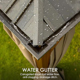 Kozyard Apollo 12’x12’ Hardtop Gazebo, Wooden Coated Aluminum Frame Canopy with Galvanized Steel Double Roof, Outdoor Permanent Metal Pavilion with Netting for Patio, Deck and Lawn (12ft x 12ft) Kozyard