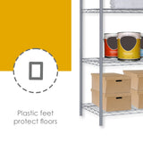 Home Basics Wire Shelving Storage Unit (5 Tier, Grey) Home Basics