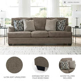 Signature Design by Ashley Stonemeade Contemporary Sofa Sleeper with Folding Gel Memory Foam Mattress, Reversible Cushions and 4 Accent Pillows, Queen, Dark Brown Signature Design by Ashley