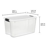 Sterilite 4 Pack Ultra Latching Box, Storage Bins with Lids, Clear Plastic, 70 Quart - Heavy-Duty Organizing Containers for Closet, Bathroom, and Office Sterilite