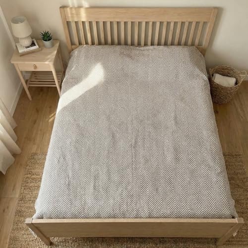 DREAMY RIKKA Cotton Bed Blanket, Queen Size 79 x 90 Inch, Classic Woven Cotton, Breathable All Season Bedding DREAMY RIKKA