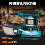 DOVAMAN ROS01A Orbital Sander, 3A Random Orbit Sander, 6 Variable Speeds, Up to 13000 rpm, 12pcs Sandpapers, 5in Sanding Pad, Dust Collection, Electric Sander Perfect for Woodworking DOVAMAN