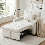 ERYE 3-in-1 Convertible Sleeper Sofa Bed with Pull Out Sleeper Couch Bed & Reclining Backrest, Modern Single Lounge Chair Convertible Tufted Sofabed for Home Apartment