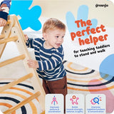 GROWGO Pikler Triangle Climber with Ramp - Toddler Climbing Toys Indoor Montessori Climbing Toy Set Pickle Triangle Montessori, Baby Climbing Toys Indoor, Pickler Set Wooden Play Gym, Kids Climbers GROWGO