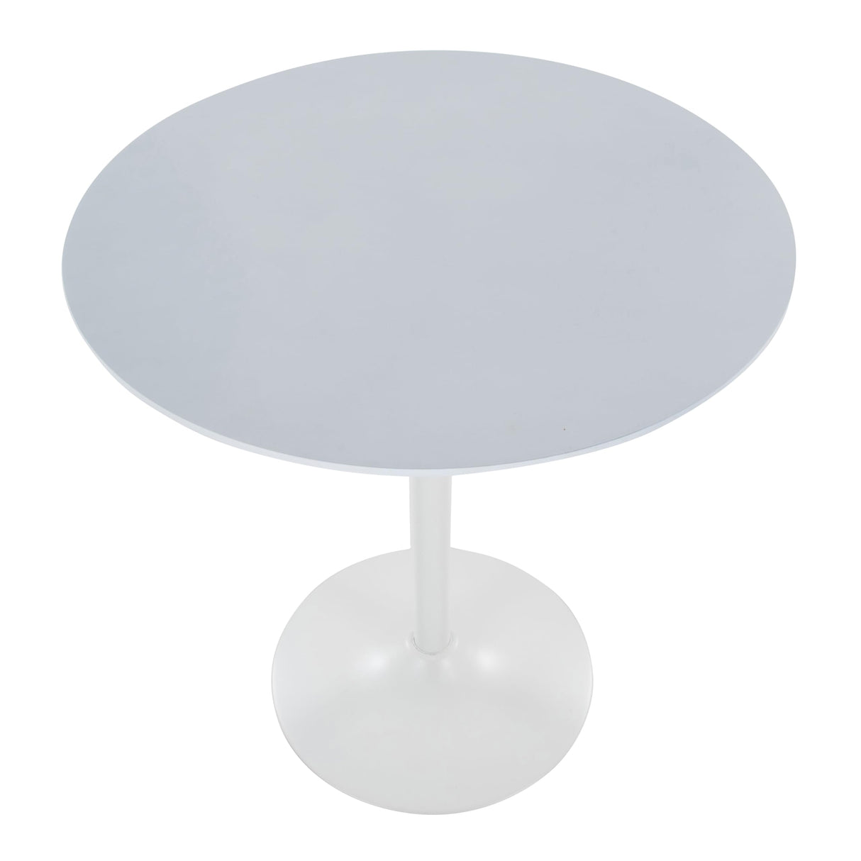 LumiSource Pebble 3-Height Adjustable Bar Table, Round High Top Pub Table (White Metal, White Wood) LumiSource