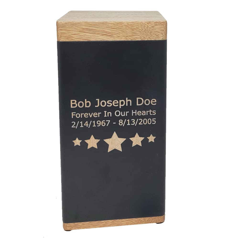 Haven Wooden Cremation Urn Large (Custom Engraved Haven Black Cremation Urn) Momentful Life